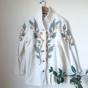Bob Mackie Embroidered Fleece Jacket M